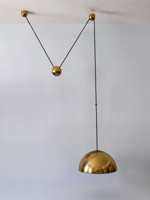 Mid-Century Counterweight Brass Pendant Lamp by Florian Schulz, 1960s-WPT-2016371