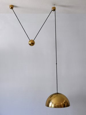 Mid-Century Counterweight Brass Pendant Lamp by Florian Schulz, 1960s-WPT-2016371