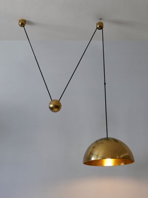 Mid-Century Counterweight Brass Pendant Lamp by Florian Schulz, 1960s-WPT-2016371