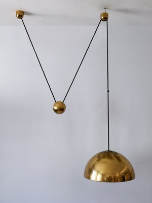 Mid-Century Counterweight Brass Pendant Lamp by Florian Schulz, 1960s-WPT-2016371