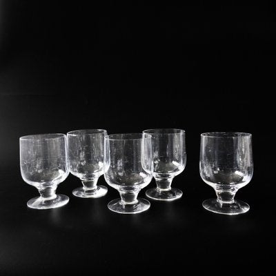 Mid-Century Crystal Beer Glasses on Foot, Sweden, Set of 5-JKV-1799366