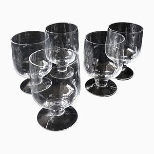 Mid-Century Crystal Beer Glasses on Foot, Sweden, Set of 5-JKV-1799366