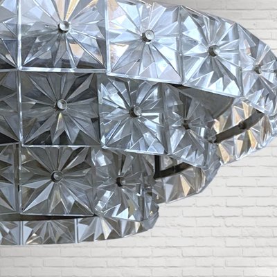 Mid-Century Crystal Ceiling Light attributed to Eriksmåla, Sweden, 1960s-LIV-1787984