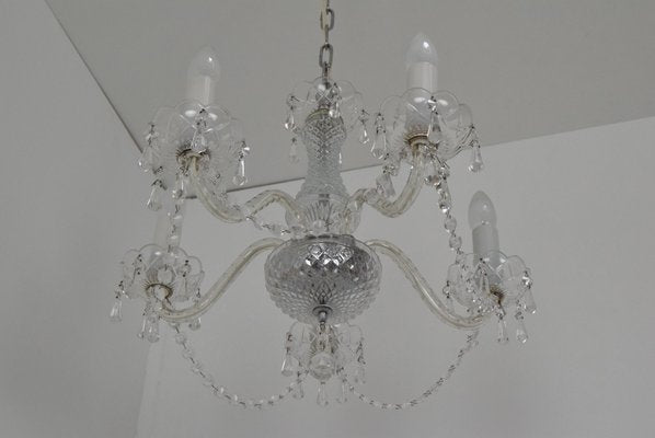 Mid-Century Crystal Glass Chandelier by Kamenicky Senov, 1960s-TZ-1073261