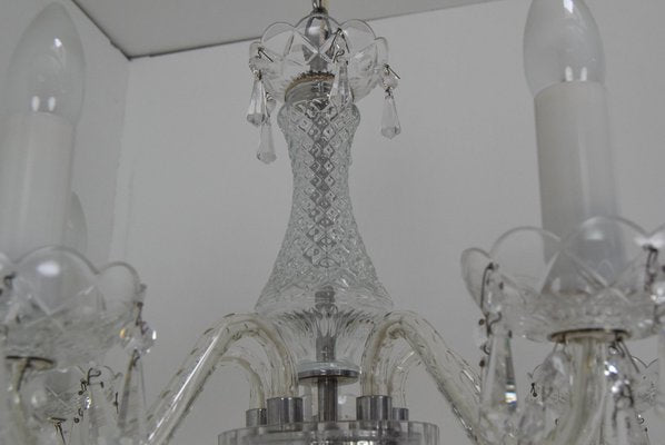 Mid-Century Crystal Glass Chandelier by Kamenicky Senov, 1960s-TZ-1073261