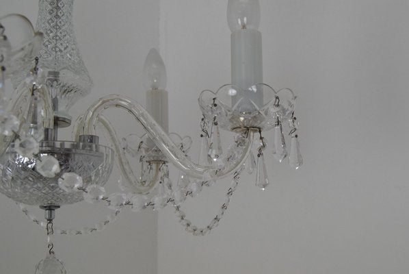 Mid-Century Crystal Glass Chandelier by Kamenicky Senov, 1960s-TZ-1073261