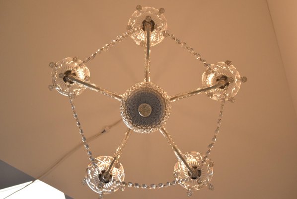 Mid-Century Crystal Glass Chandelier by Kamenicky Senov, 1960s-TZ-1073261