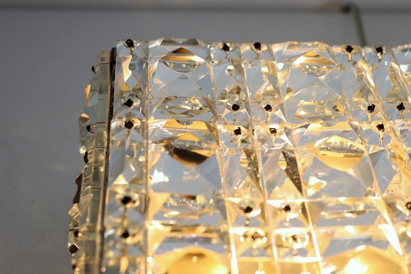 Mid-Century Crystal Glass Flush Mount from Kinkeldey, Germany, 1960s-VNE-968419