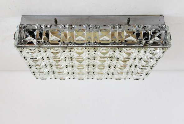 Mid-Century Crystal Glass Flush Mount from Kinkeldey, Germany, 1960s-VNE-968419