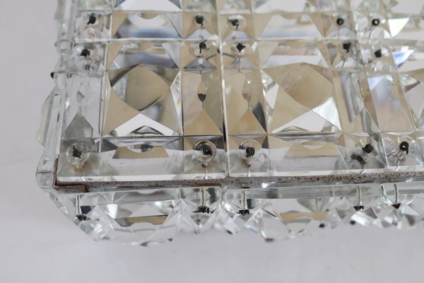 Mid-Century Crystal Glass Flush Mount from Kinkeldey, Germany, 1960s-VNE-968419