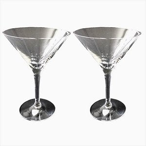 Mid-Century Crystal Martini Glasses from Orrefors, Sweden, Set of 2-JKV-1787132