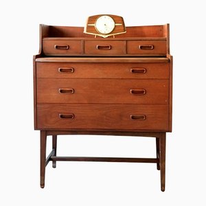 Mid-Century Curvy Dressing Table in Teak with Pull Out Mirror-OXJ-1389845