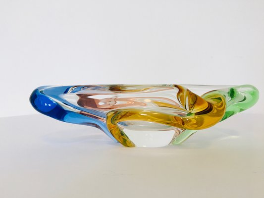 Mid-Century Czech Art Glass Rhapsody Ashtray by Frantisek Zemek for Mstisov, 1950s-YNX-676102