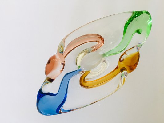 Mid-Century Czech Art Glass Rhapsody Ashtray by Frantisek Zemek for Mstisov, 1950s-YNX-676102