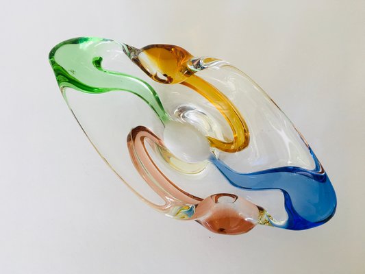 Mid-Century Czech Art Glass Rhapsody Ashtray by Frantisek Zemek for Mstisov, 1950s-YNX-676102