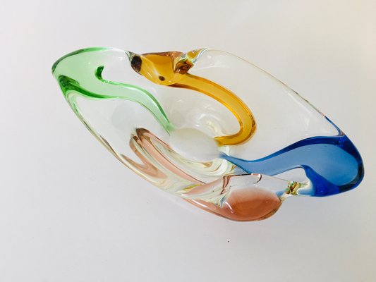 Mid-Century Czech Art Glass Rhapsody Ashtray by Frantisek Zemek for Mstisov, 1950s-YNX-676102