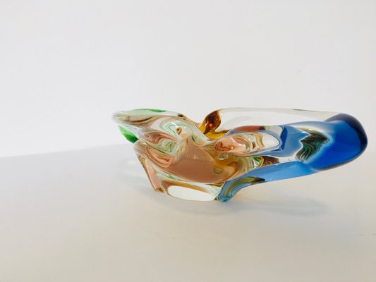 Mid-Century Czech Art Glass Rhapsody Ashtray by Frantisek Zemek for Mstisov, 1950s-YNX-676102