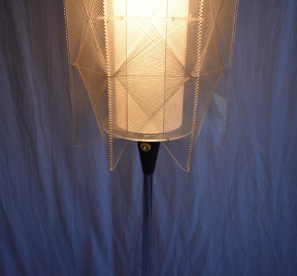 Mid-Century Czechoslovakian Floor Lamp in Nylon and Metal, 1950s-TZ-1229409