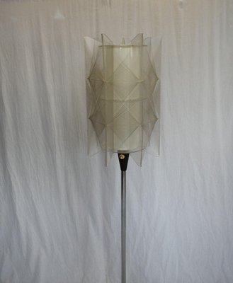 Mid-Century Czechoslovakian Floor Lamp in Nylon and Metal, 1950s-TZ-1229409