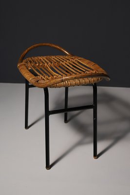 Mid-Century Czechoslovakian Rattan Stool by Alan Fuchs, 1960s-HXT-2035807