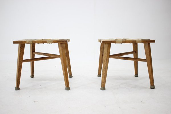 Mid-Century Czechoslovakian Stools in Beech, 1950s, Set of 2-TZ-1259855