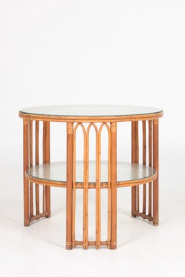 Mid-Century Danish Bamboo and Elm Low Table, 1940s-FK-618411