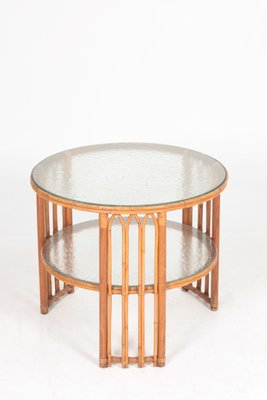 Mid-Century Danish Bamboo and Elm Low Table, 1940s-FK-618411