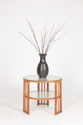 Mid-Century Danish Bamboo and Elm Low Table, 1940s-FK-618411