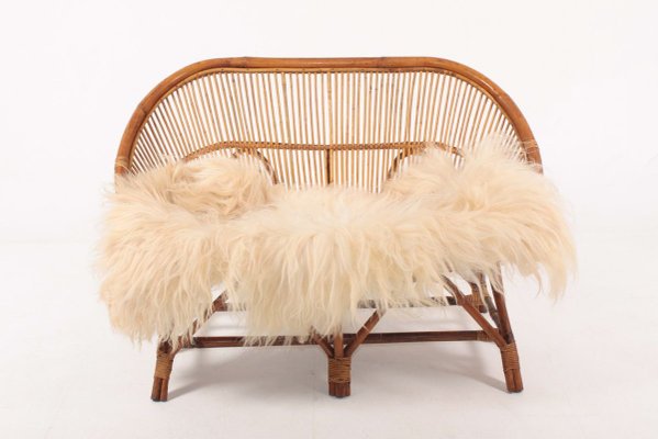 Mid-Century Danish Bamboo Sofa, 1950s-FK-728245