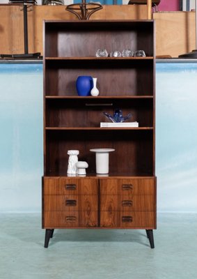 Mid-Century Danish Bookcase with Drawers, 1950s-HGA-913688