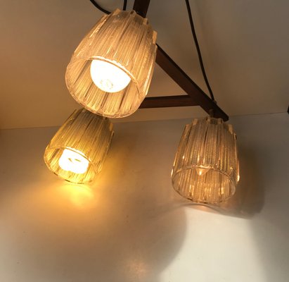 Mid-Century Danish Brass and Glass Ceiling Lamp, 1950s-LCR-692024