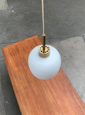 Mid-Century Danish Brass and Glass Pendant-UAH-1015720