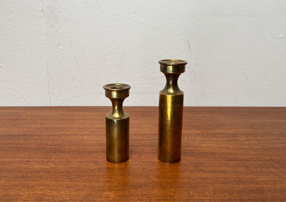 Mid-Century Danish Brass Candleholders from Boyes Metalkunst, 1960s, Set of 2-UAH-2020630