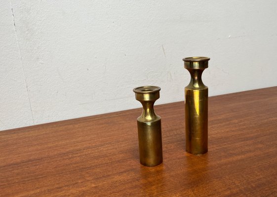 Mid-Century Danish Brass Candleholders from Boyes Metalkunst, 1960s, Set of 2-UAH-2020630