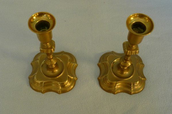 Mid-Century Danish Brass Candleholders in Classic Form, Set of 2-VRE-834095