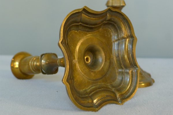 Mid-Century Danish Brass Candleholders in Classic Form, Set of 2-VRE-834095