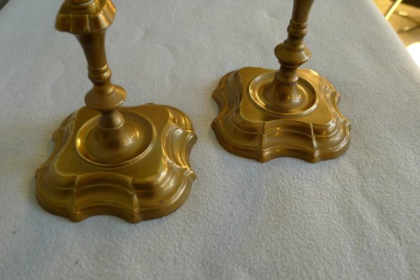 Mid-Century Danish Brass Candleholders in Classic Form, Set of 2-VRE-834095