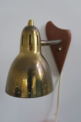 Mid-Century Danish Brass & Teak Sconce by Vilhelm Lauritzen for Fog & Mørup, 1950s-GJF-764504