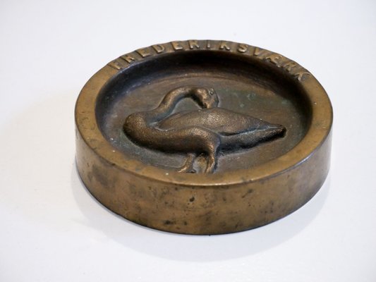 Mid-Century Danish Bronze Ashtray from Fredriksværk, 1950s-OGU-686572