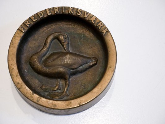 Mid-Century Danish Bronze Ashtray from Fredriksværk, 1950s-OGU-686572