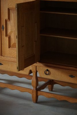 Mid-Century Danish Brutalist Sideboard in Solid Oak, 1950s-MXF-1284244