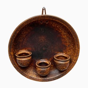 Mid-Century Danish Brutalist Studio Pottery Wall Candleholder , 1960s-UAH-1332158