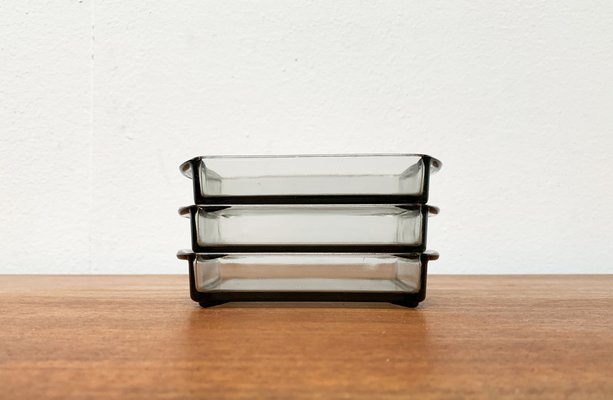 Mid-Century Danish Cabaret Glass Trays from Holmegaard, 1960s, Set of 3-UAH-1384247