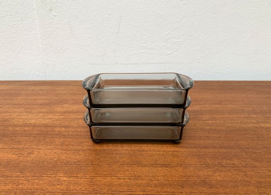 Mid-Century Danish Cabaret Glass Trays from Holmegaard, 1960s, Set of 3-UAH-1384247