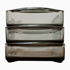 Mid-Century Danish Cabaret Glass Trays from Holmegaard, 1960s, Set of 3-UAH-1384247