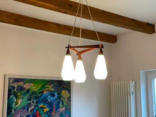 Mid-Century Danish Cascade Ceiling Lamp in Teak-WSA-1123458