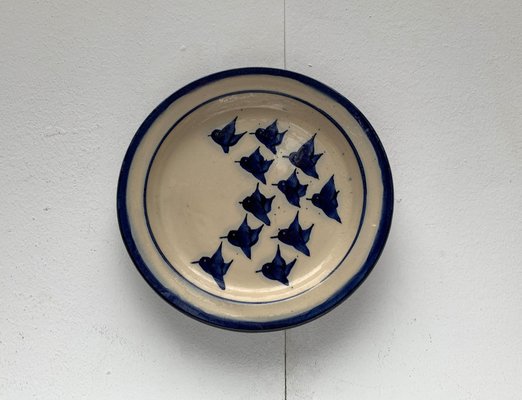 Mid-Century Danish Ceramic Bird Wall Plate from Fanö Pottery, 1960s-UAH-1342032