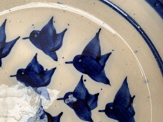 Mid-Century Danish Ceramic Bird Wall Plate from Fanö Pottery, 1960s-UAH-1342032