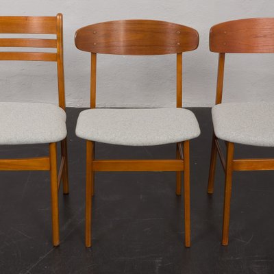 Mid-Century Danish Chairs in Teak and Grey Wool, 1960s, Set of 6-UE-1796219