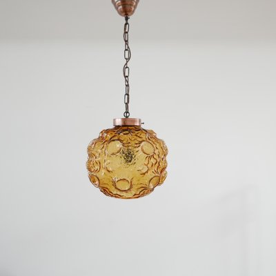 Mid-Century Danish Copper and Glass Pendant Light-JRP-1756034